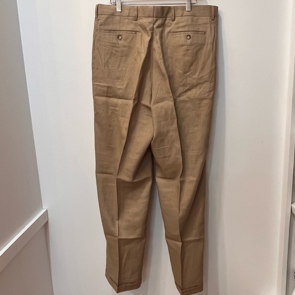 Men’s joseph and feiss 100% linen khaki pants size 37 - Picture 3 of 9